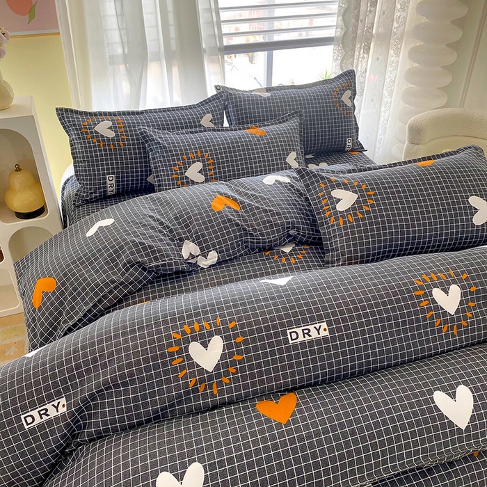 91家纺网 家纺一手货源 找家纺 梵巢家纺 2025新款芦荟棉四件套和单品印花四件套 床笠款四件套心心念念