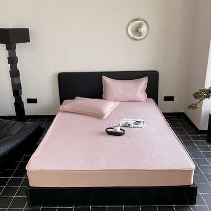 91家纺网 家纺一手货源 找家纺 （总）可恩欣 2025爆款A类抗菌轻奢凉感PE提花软席凉席床笠款条席款