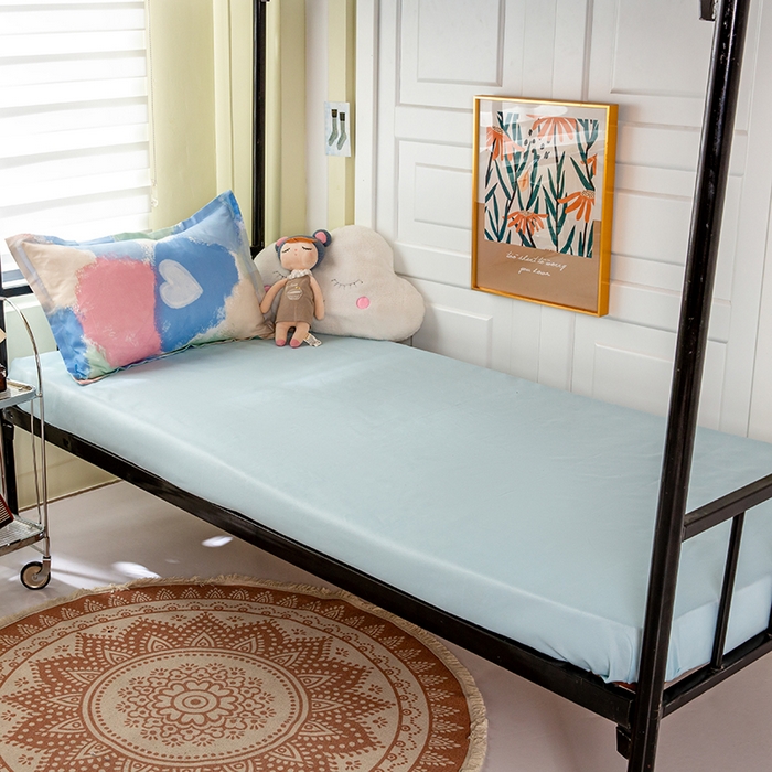 91家纺网 家纺一手货源 找家纺 港岛妹妹 2024新款芦荟棉印花四件套四件套学生床宿舍图 渲染