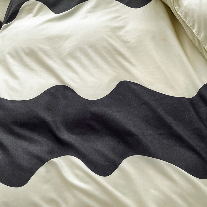 91家纺网 家纺一手货源 找家纺 港岛妹妹 2024新款芦荟棉印花单被套 黑白波波