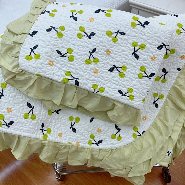 91家纺网 家纺一手货源 找家纺 暖居 2024新款夏季凉感云小棉森氧棉50棉50天丝床盖三件套 田园