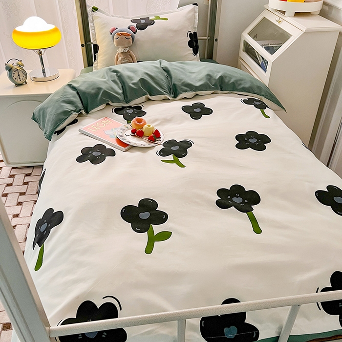 91家纺网 家纺一手货源 找家纺 港岛妹妹 2024新款芦荟棉印花四件套四件套学生床宿舍图 轻颜