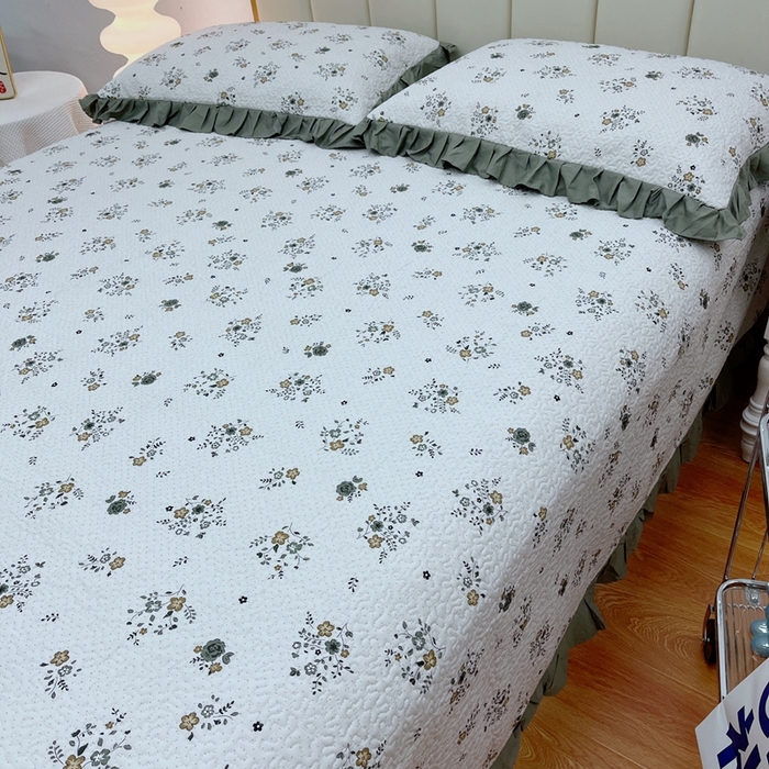 91家纺网 家纺一手货源 找家纺 暖居 2024新款夏季凉感云小棉森氧棉50棉50天丝床盖三件套 秋谨兰