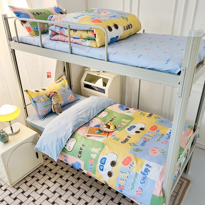 91家纺网 家纺一手货源 找家纺 港岛妹妹 2024新款芦荟棉印花四件套四件套学生床宿舍图 元气满满