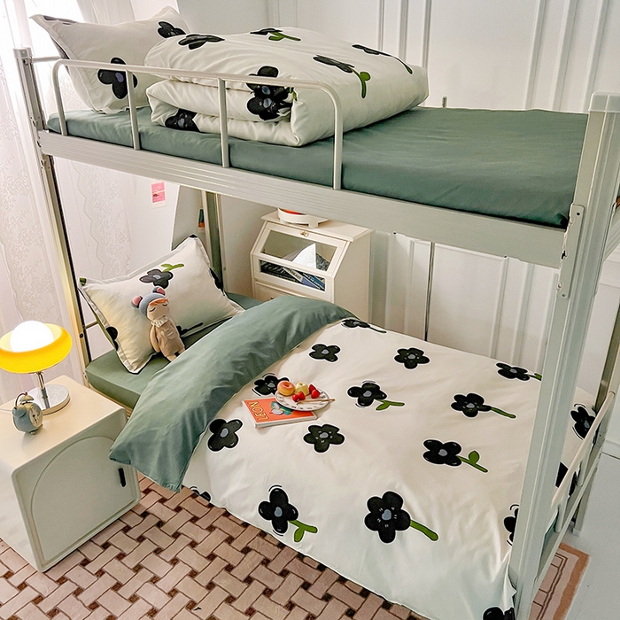 91家纺网 家纺一手货源 找家纺 港岛妹妹 2024新款芦荟棉印花四件套四件套学生床宿舍图 轻颜