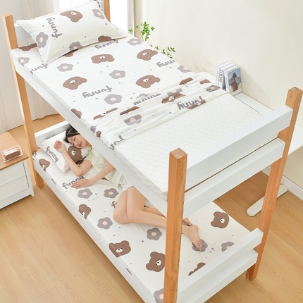 91家纺网 家纺一手货源 找家纺 美真家纺2024大学生床垫套全棉床垫套宝宝绒床垫套宿舍床垫套纯棉床垫套子 快乐小熊