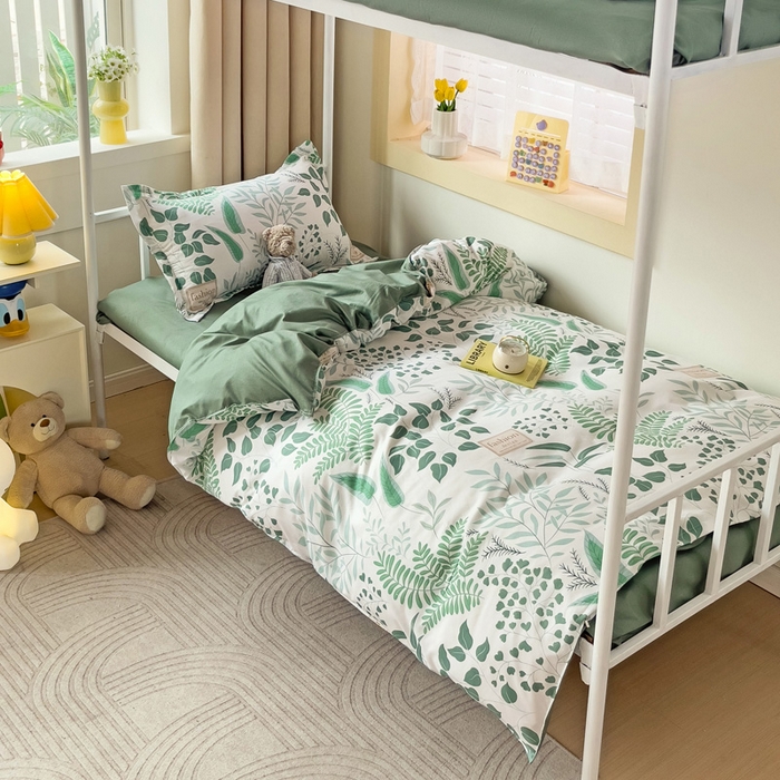 91家纺网 家纺一手货源 找家纺 港岛妹妹 2024新款芦荟棉印花四件套四件套学生床宿舍图 依叶