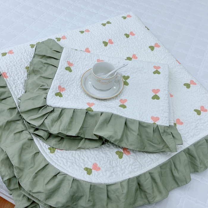 91家纺网 家纺一手货源 找家纺 暖居 2024新款夏季凉感云小棉森氧棉50棉50天丝床盖三件套 爱情气泡绿