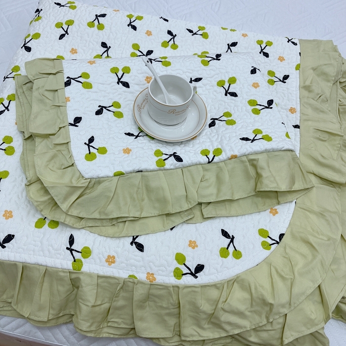 91家纺网 家纺一手货源 找家纺 暖居 2024新款夏季凉感云小棉森氧棉50棉50天丝床盖三件套 田园