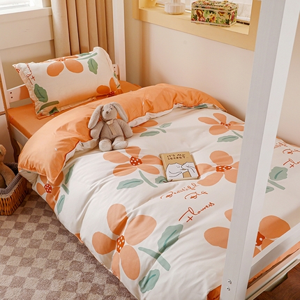 港岛妹妹 2024新款芦荟棉印花四件套四件套学生床宿舍图 馥郁