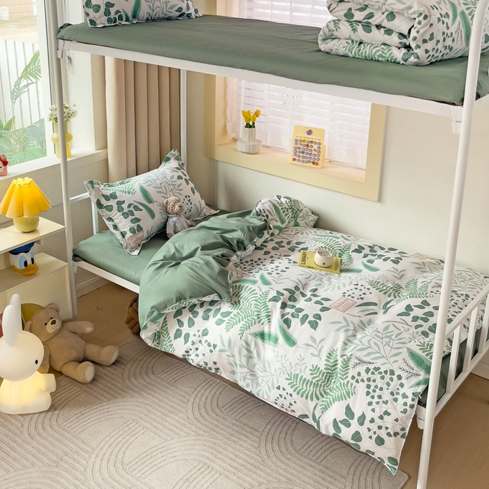 91家纺网 家纺一手货源 找家纺 港岛妹妹 2024新款芦荟棉印花四件套四件套学生床宿舍图 依叶