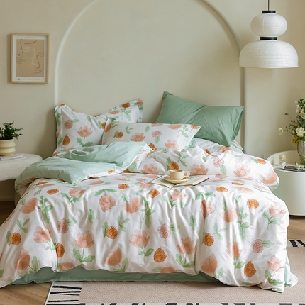 91家纺网 家纺一手货源 找家纺 （总）左右家纺 2024新款全棉生态云棉活性印花四件套