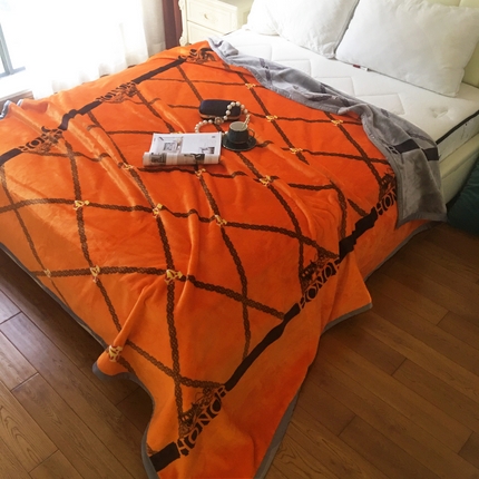 卡奥家纺 2024新款双层AB版云貂绒毛毯法莱绒休闲盖毯沙发毯空调毯子 马赫拉