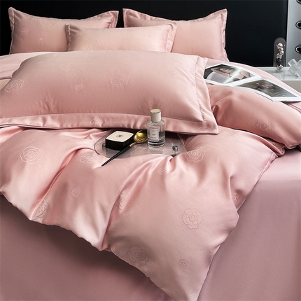 91家纺网 家纺一手货源 找家纺 (总) 宅家居 2024新款轻奢高精密贡缎提花臻品真丝四件套