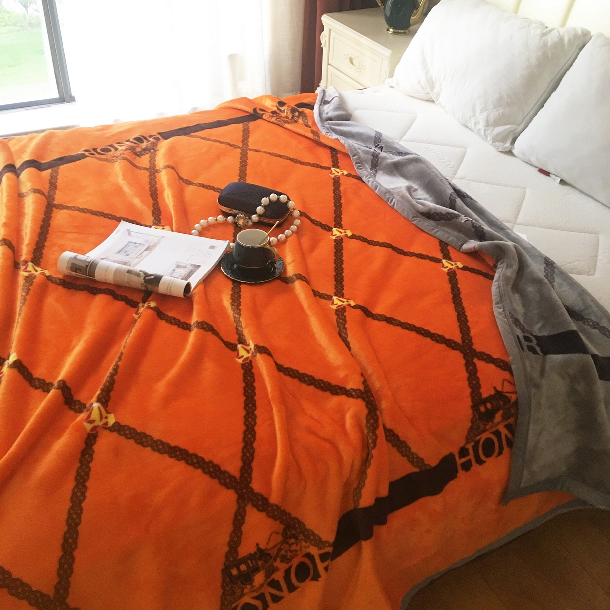 91家纺网 家纺一手货源 找家纺 卡奥家纺 2024新款双层AB版云貂绒毛毯法莱绒休闲盖毯沙发毯空调毯子 马赫拉