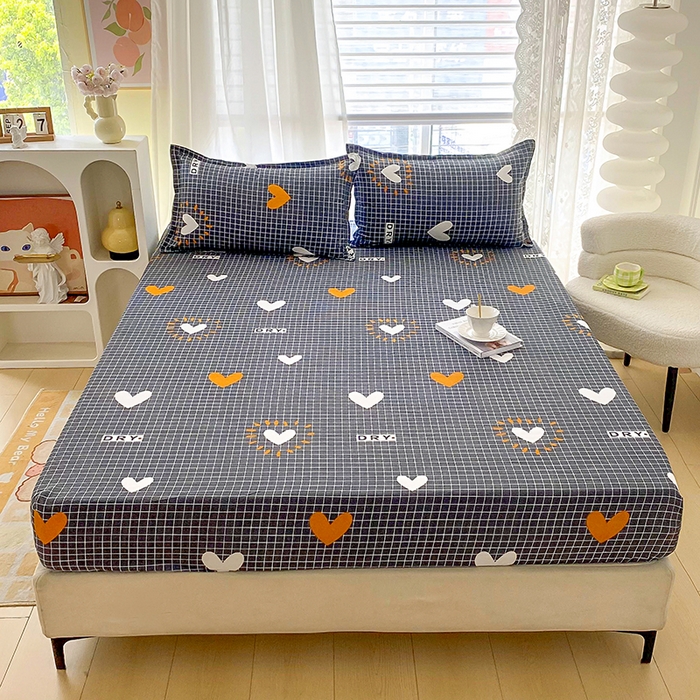 91家纺网 家纺一手货源 找家纺 梵巢家纺 芦荟棉床笠，外贸跨境单床笠磨毛床笠印花床笠心心念念