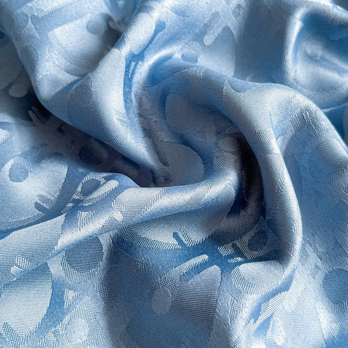 91家纺网 家纺一手货源 找家纺 宅家居 2024新款轻奢高精密贡缎提花臻品真丝四件套 迪奥-蓝色