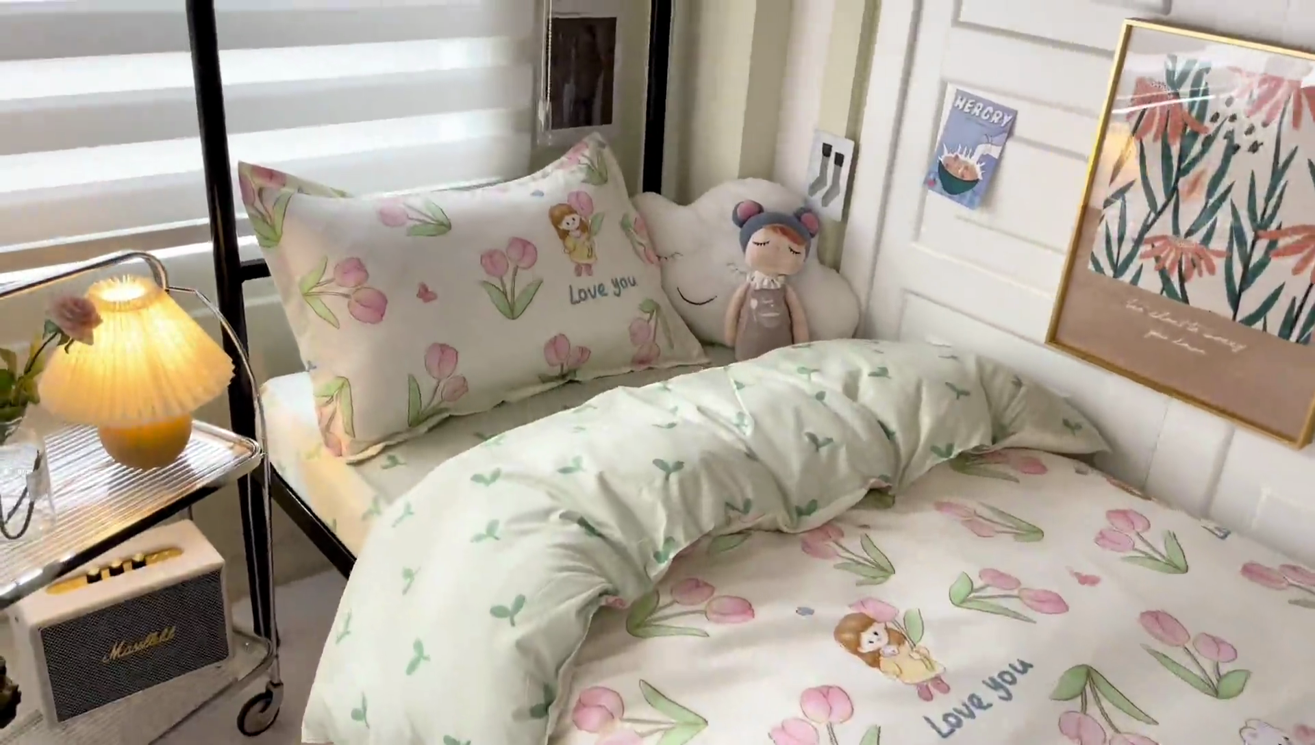 91家纺网 家纺一手货源 找家纺 港岛妹妹 2024新款芦荟棉印花四件套四件套学生床宿舍图 繁花