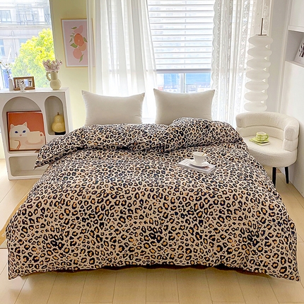 梵巢家纺 芦荟棉被套、被罩化纤被套豹纹