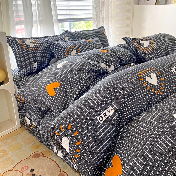 91家纺网 家纺一手货源 找家纺 梵巢家纺 2025新款芦荟棉四件套和单品印花四件套 床笠款四件套心心念念