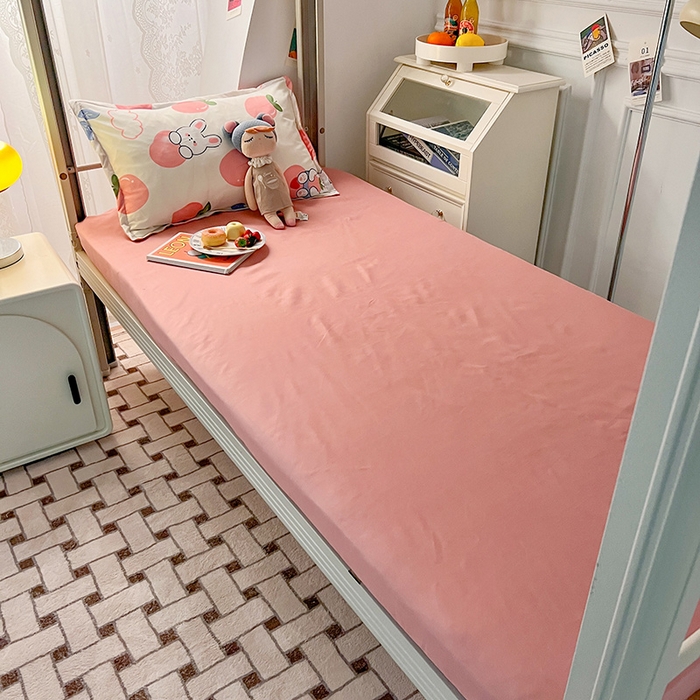 91家纺网 家纺一手货源 找家纺 港岛妹妹 2024新款芦荟棉印花四件套四件套学生床宿舍图 元气桃桃