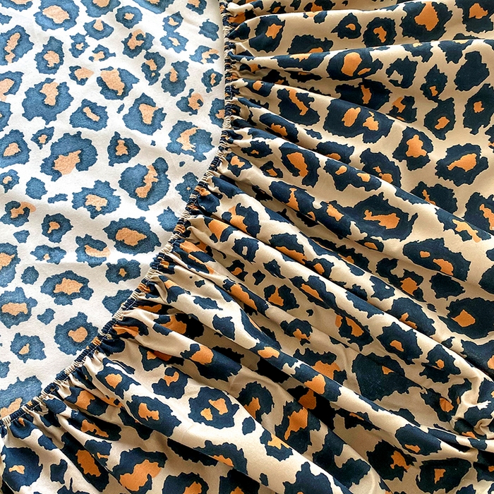 91家纺网 家纺一手货源 找家纺 梵巢家纺 芦荟棉床笠，外贸跨境单床笠磨毛床笠印花床笠豹纹