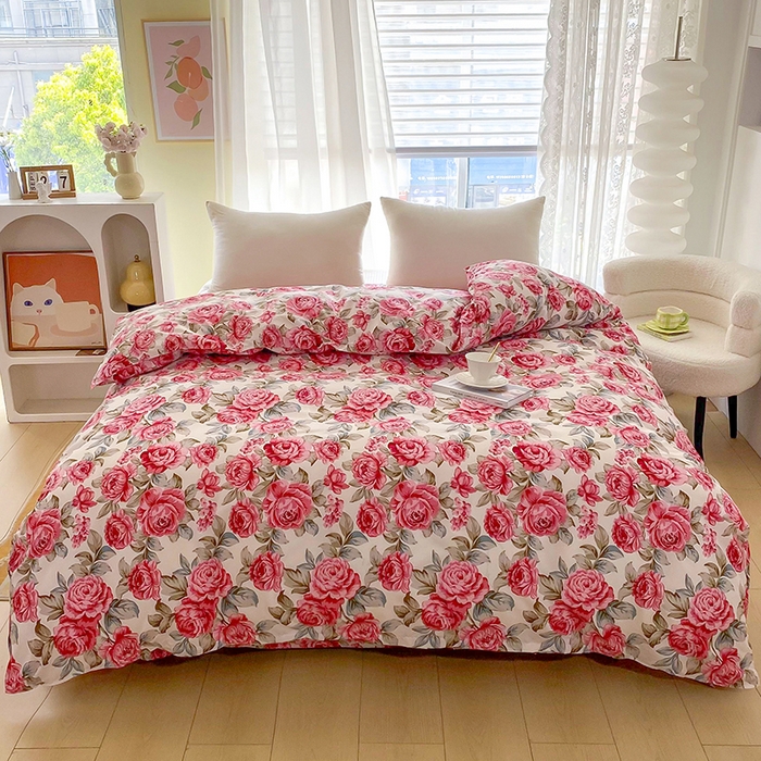 91家纺网 家纺一手货源 找家纺 梵巢家纺 芦荟棉被套，被罩化纤被套恋恋花语