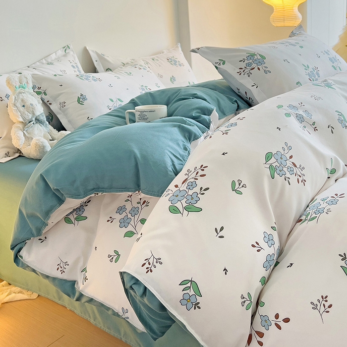 91家纺网 家纺一手货源 找家纺 港岛妹妹 2024新款芦荟棉印花单被套 海棠