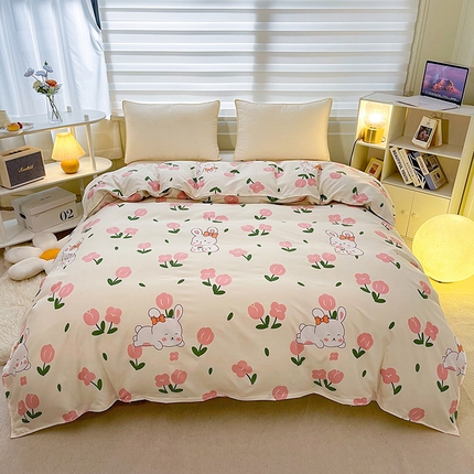 91家纺网 家纺一手货源 找家纺 （总）港岛妹妹 2024新款芦荟棉印花单被套