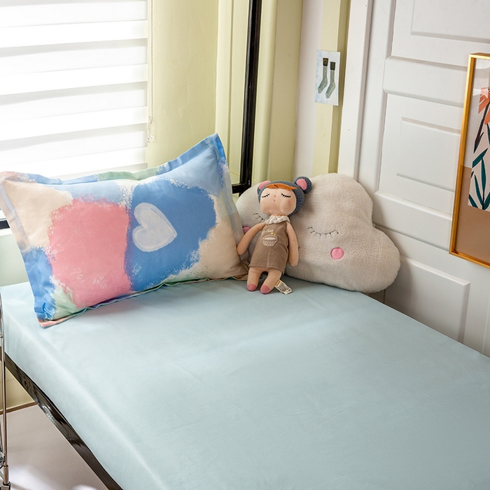 91家纺网 家纺一手货源 找家纺 港岛妹妹 2024新款芦荟棉印花四件套四件套学生床宿舍图 渲染