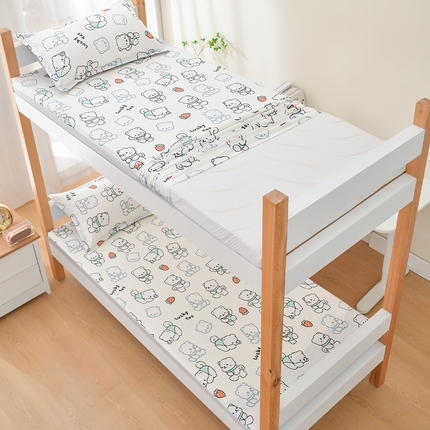 91家纺网 家纺一手货源 找家纺 美真家纺2024大学生床垫套全棉床垫套宝宝绒床垫套宿舍床垫套纯棉床垫套子 幸运小熊