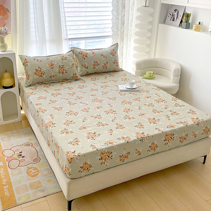 91家纺网 家纺一手货源 找家纺 梵巢家纺 芦荟棉床笠，外贸跨境单床笠磨毛床笠印花床笠爱在花开