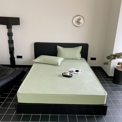 91家纺网 家纺一手货源 找家纺 （总）可恩欣 2025爆款A类抗菌轻奢凉感PE提花软席凉席床笠款条席款