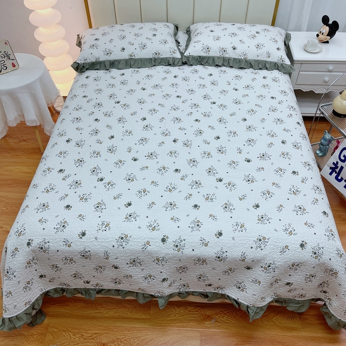 91家纺网 家纺一手货源 找家纺 暖居 2024新款夏季凉感云小棉森氧棉50棉50天丝床盖三件套 秋谨兰