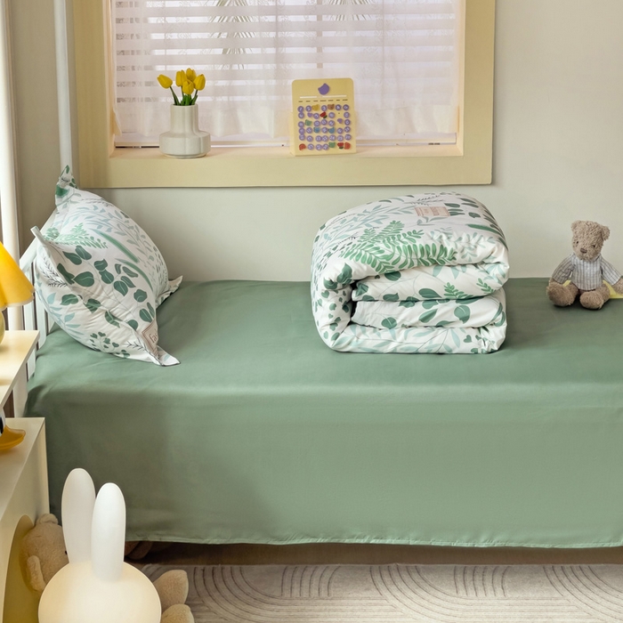 91家纺网 家纺一手货源 找家纺 港岛妹妹 2024新款芦荟棉印花四件套四件套学生床宿舍图 依叶