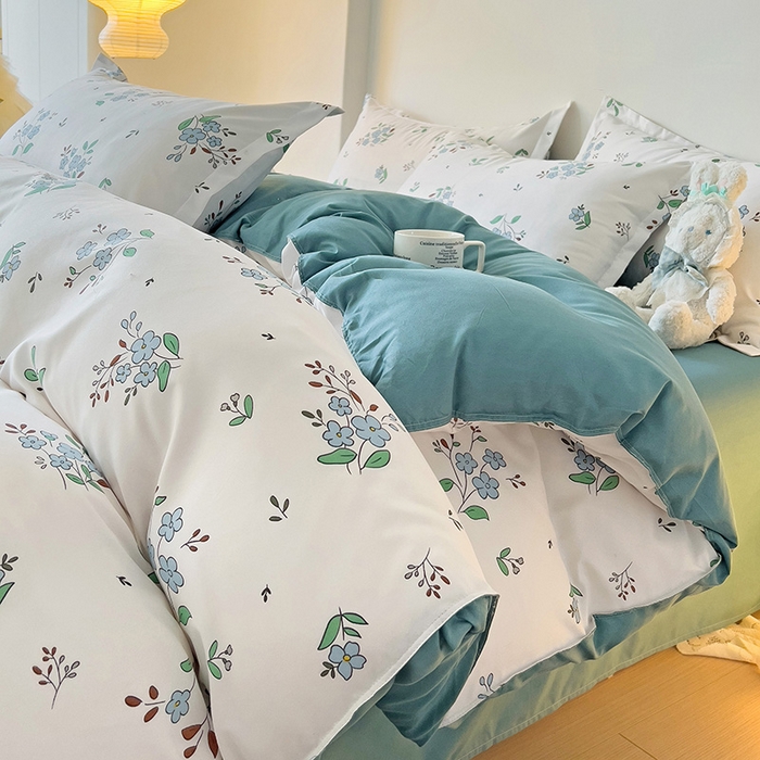 91家纺网 家纺一手货源 找家纺 港岛妹妹 2024新款芦荟棉印花单被套 海棠