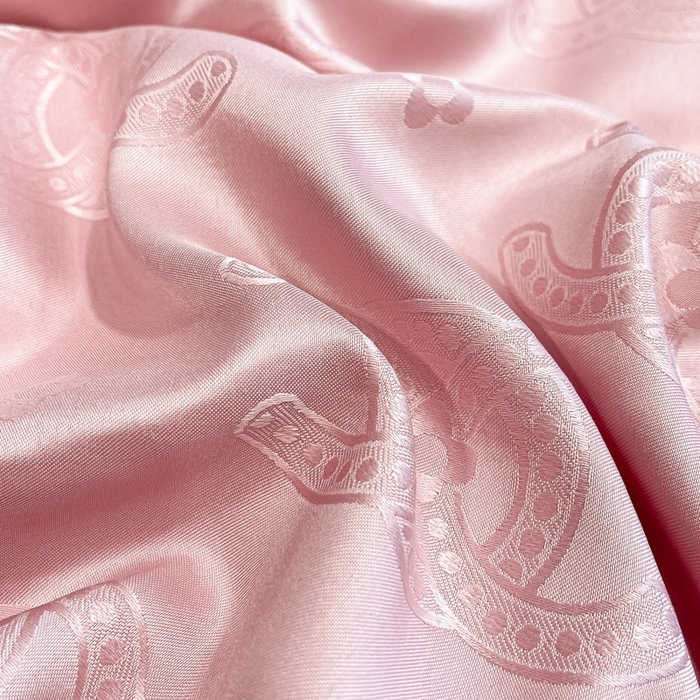 91家纺网 家纺一手货源 找家纺 宅家居 2024新款轻奢高精密贡缎提花臻品真丝四件套 香奈-粉色