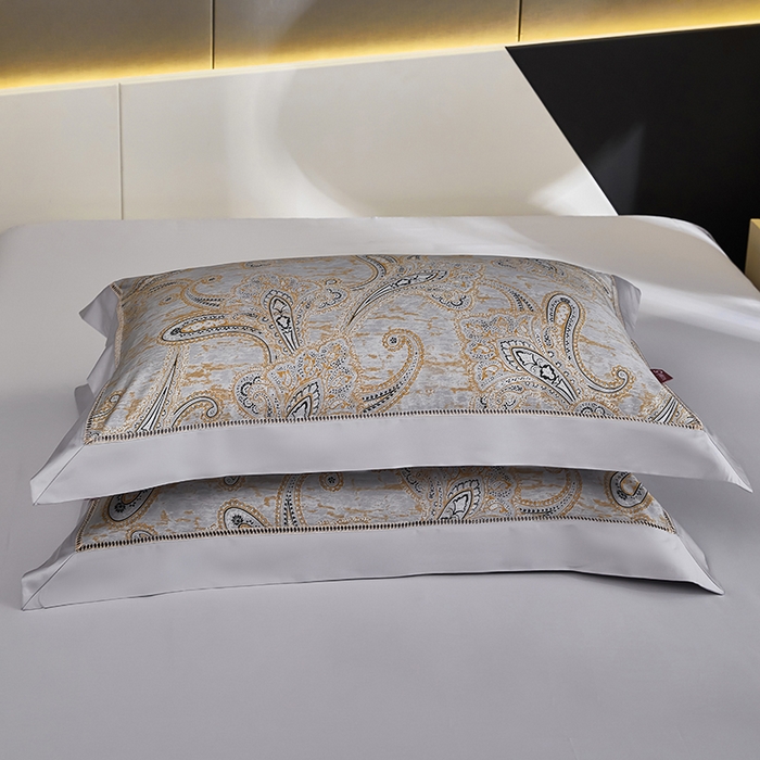 91家纺网 家纺一手货源 找家纺 优姿家纺 2024新款160支长绒棉高端大版四件套 玉如意-黄