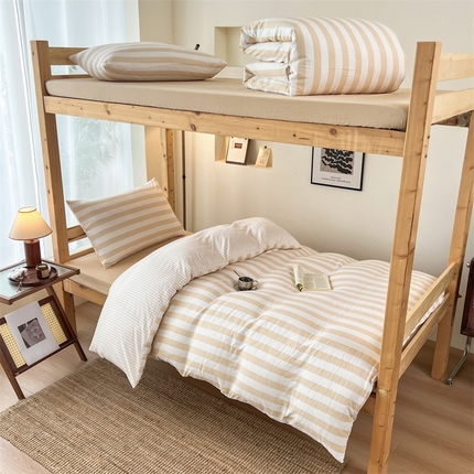 91家纺网 家纺一手货源 找家纺 （总）多品家纺 2024新款水洗棉皱皱纱双层纱学生三件套四件套