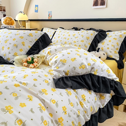 91家纺网 家纺一手货源 找家纺 （总）卡斯诺 2025新款水洗棉花边款四件套（文件下载包包含买家秀）