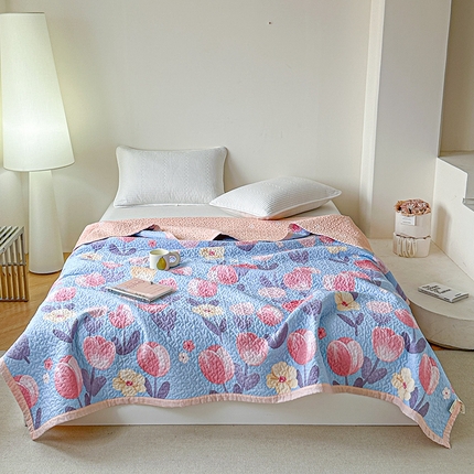 91家纺网 家纺一手货源 找家纺 （总）源舜家纺 2025新款全棉斜纹水洗印花多用被盖