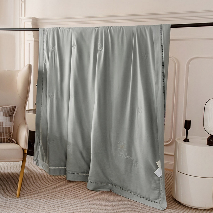 91家纺网 家纺一手货源 找家纺 被靠被 2024新款莫代尔蚕蛹蛋白夏被空调被-悠闲时光 悠闲时光-灰