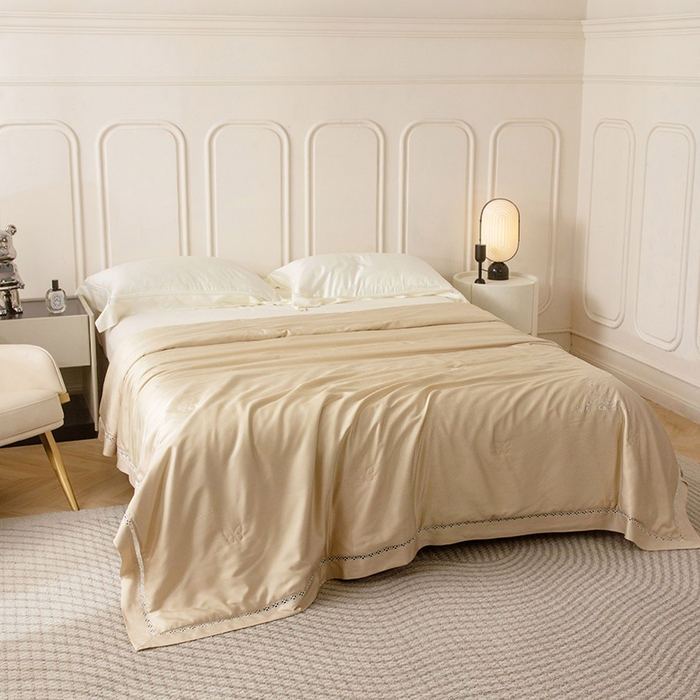 91家纺网 家纺一手货源 找家纺 被靠被 2024新款莫代尔蚕蛹蛋白夏被空调被-悠闲时光 悠闲时光-卡其