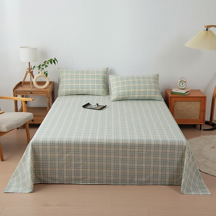 91家纺网 家纺一手货源 找家纺 鑫棉坊 2024新款全棉色织水洗棉床单 伊人