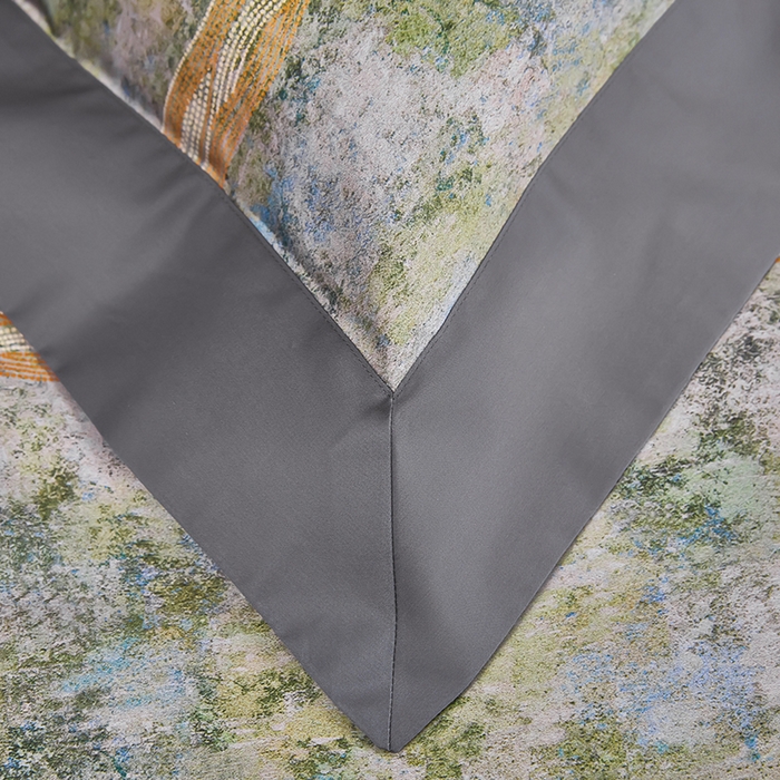 91家纺网 家纺一手货源 找家纺 优姿家纺 2024新款160支长绒棉高端大版四件套 名门时光灰绿