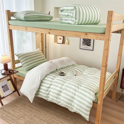 91家纺网 家纺一手货源 找家纺 （总）多品家纺 2024新款水洗棉皱皱纱双层纱学生三件套四件套