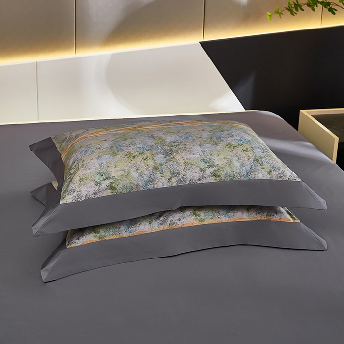 91家纺网 家纺一手货源 找家纺 优姿家纺 2024新款160支长绒棉高端大版四件套 名门时光灰绿