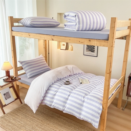 91家纺网 家纺一手货源 找家纺 （总）多品家纺 2024新款水洗棉皱皱纱双层纱学生三件套四件套