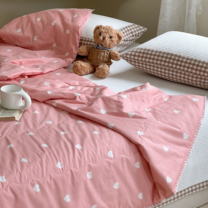 91家纺网 家纺一手货源 找家纺 （总）洋铭区（原狠狠爱） 2024新款贝壳边全棉印花夏被