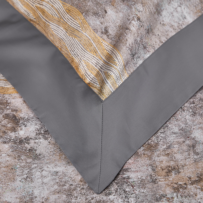 91家纺网 家纺一手货源 找家纺 优姿家纺 2024新款160支长绒棉高端大版四件套 水墨兰亭-灰